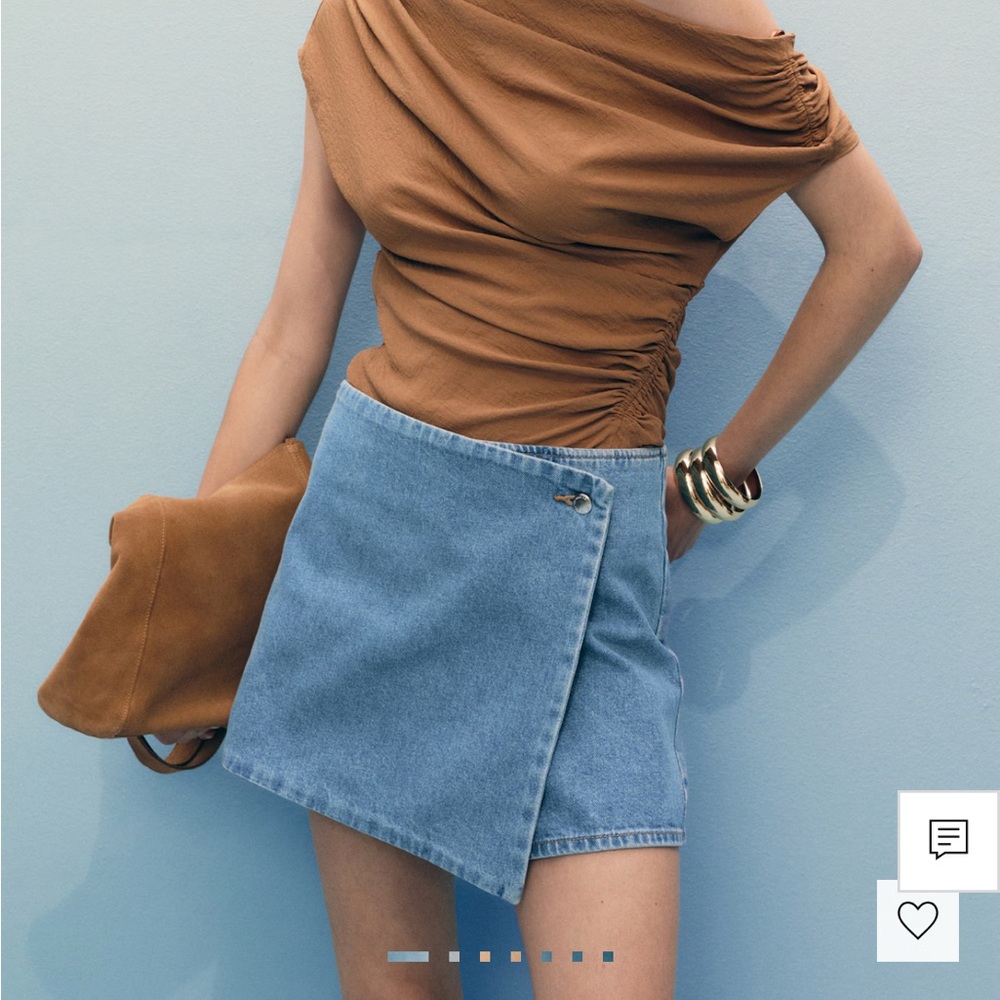 Mango Wrapped Denim Skort